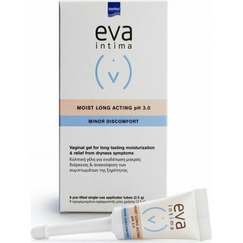 Intermed Eva Moist Long Acting pH3.0 Κολπική Γέλη ανακουφίζει από την Κολπική Ξηρότητα x9 Προγεμισμένοι Εφαρμοστές