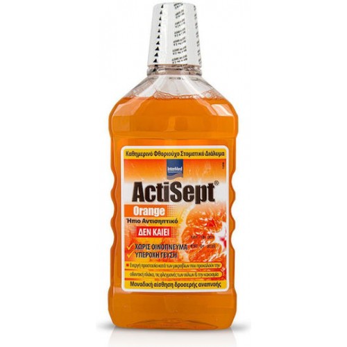 Intermed Actisept Mouthwash Orange, Καθημερινό Φθοριούχο Στοματικό Διάλυμα 500ml
