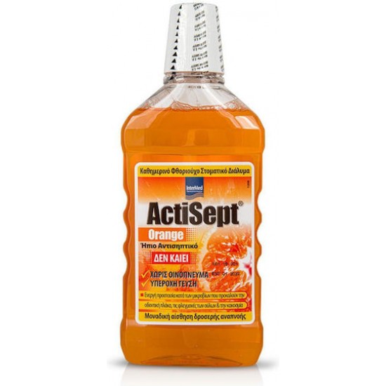 Intermed Actisept Mouthwash Orange, Καθημερινό Φθοριούχο Στοματικό Διάλυμα 500ml