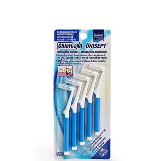 Intermed Chlorhexil Interdental Brushes SSSS 0,6mm Μεσοδόντια Βουρτσάκια Μπλε 5 τμχ