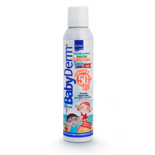 Intermed BabyDerm Invisible Sunscreen Spray for Kids SPF50+ With Vitamin C Διάφανο Αντηλιακό Σπρέι για Παιδιά 200ml