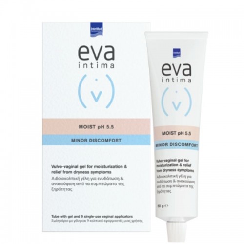 Intermed Eva Intima Moist pH 5,5 Γέλη 50 gr & 9 Κολπικοί Εφαρμοστές μιας Χρήσης