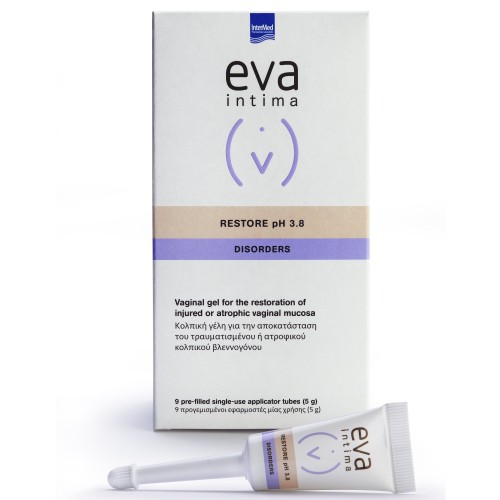 Intermed Eva Intima Restore Vaginal Gel Κολπική Γέλη με Υαλουρονικό Οξύ PH 3.8 x 9 Προγεμισμένοι Εφαρμοστές