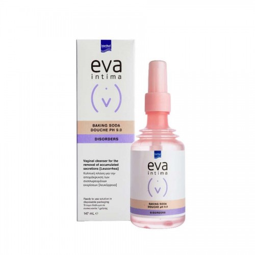 Intermed Eva Intima Douche Baking Soda pH9.0 Κολπική Πλύση για την απομάκρυνση των εκκρίσεων 147ml