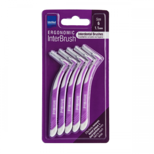 Intermed Ergonomic Μεσοδόντια Βουρτσάκια με Λαβή Size 6 (1.1mm) Μωβ 5τμχ Intermed Ergonomic Μεσοδόντια Βουρτσάκια με Λαβή Size 6 (1.1mm) Μωβ 5τμχ