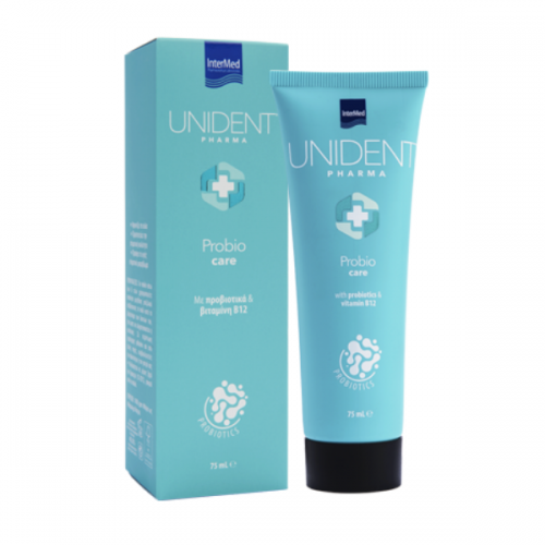 Intermed Unident Pharma Probio Care Οδοντόκρεμα με Βιταμίνη B12 & Προβιοτικά 75ml Intermed Unident Pharma Probio Care Οδοντόκρεμα με Βιταμίνη B12 & Προβιοτικά 75ml