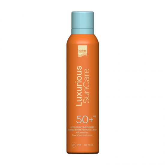 Intermed Luxurious SunCare Invisible Spray for Face & Body SPF50+, Διάφανο Αντηλιακό Spray 200ml