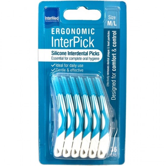 Intermed Ergonomic InterPick M/L  Σιλικονούχα Μεσοδόντια Βουρτσάκια 36τεμ