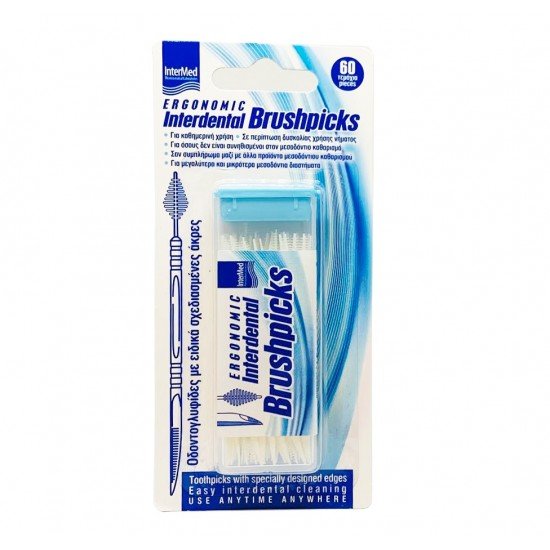 Intermed Ergonomic Interdental Brushpicks Οδοντογλυφίδες Μεσοδόντιου Καθαρισμού, 60τεμ Intermed Ergonomic Interdental Brushpicks Οδοντογλυφίδες Μεσοδόντιου Καθαρισμού, 60τεμ