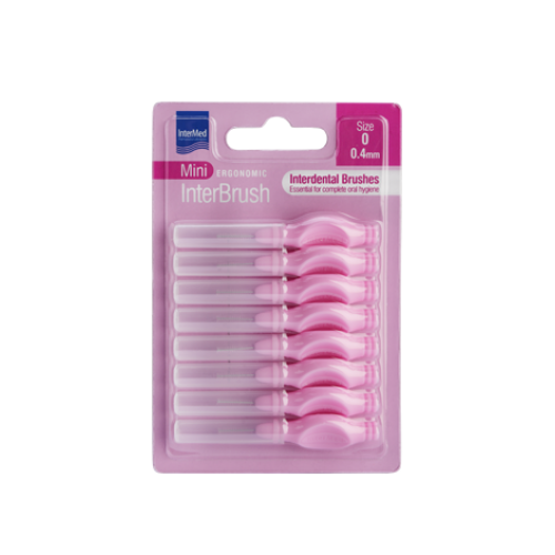 Intermed Ergonomic InterBrush Mini Size 0 0,4mm Μεσοδόντια Βουρτσάκια, Χρώμα Ροζ 8 Τεμάχια Intermed Ergonomic InterBrush Mini Size 0 0,4mm Μεσοδόντια Βουρτσάκια, Χρώμα Ροζ 8 Τεμάχια