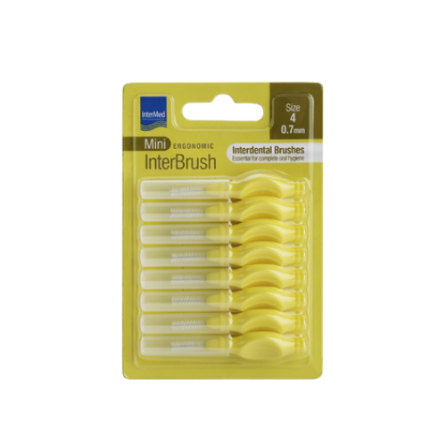 Intermed Ergonomic InterBrush Mini Size 4 0,7mm Μεσοδόντια Βουρτσάκια, Χρώμα Κίτρινο 8 Τεμάχια Intermed Ergonomic InterBrush Mini Size 4 0,7mm Μεσοδόντια Βουρτσάκια, Χρώμα Κίτρινο 8 Τεμάχια