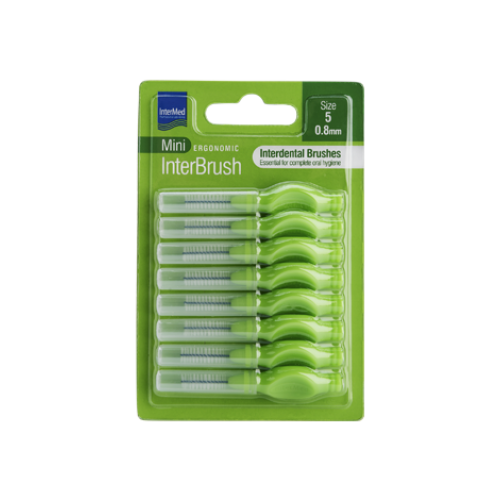 Intermed Ergonomic InterBrush Mini Size 5 0,8mm Μεσοδόντια Βουρτσάκια, Χρώμα Πράσινο 8 Τεμάχια Intermed Ergonomic InterBrush Mini Size 5 0,8mm Μεσοδόντια Βουρτσάκια, Χρώμα Πράσινο 8 Τεμάχια