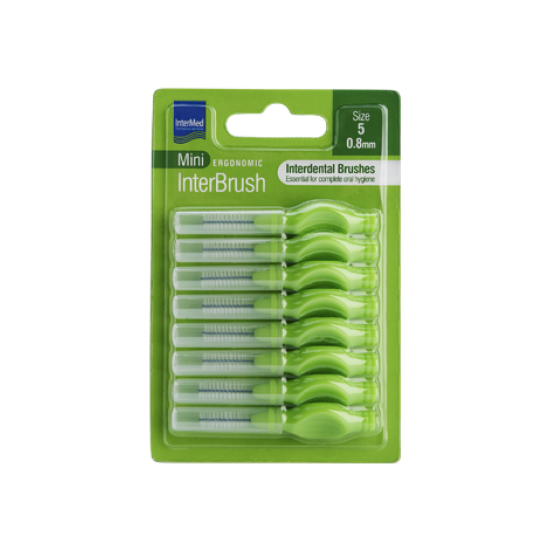 Intermed Ergonomic InterBrush Mini Size 5 0,8mm Μεσοδόντια Βουρτσάκια, Χρώμα Πράσινο 8 Τεμάχια Intermed Ergonomic InterBrush Mini Size 5 0,8mm Μεσοδόντια Βουρτσάκια, Χρώμα Πράσινο 8 Τεμάχια