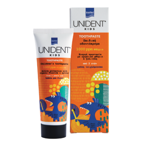 Intermed Unident Kids Toothpaste 1000ppm Φθοριούχος Οδοντόκρεμα από 2 Ετών, Γεύση Τσιχλόφουσκα 50ml Intermed Unident Kids Toothpaste 1000ppm Φθοριούχος Οδοντόκρεμα από 2 Ετών, Γεύση Τσιχλόφουσκα 50ml