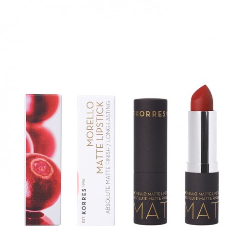 Korres Morello Matte Lipstick 57 Scarlet Suede Matte, Κραγιόν 3.5gr