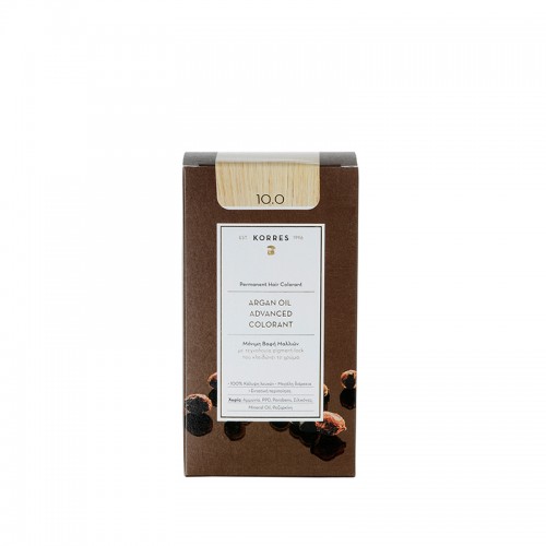 Korres Argan Oil Advanced Colorant N10.0 Platinum Blonde, Βαφή Μαλλιών Χρώμα Ξανθό Πλατίνας Korres Argan Oil Advanced Colorant N10.0 Platinum Blonde, Βαφή Μαλλιών Χρώμα Ξανθό Πλατίνας