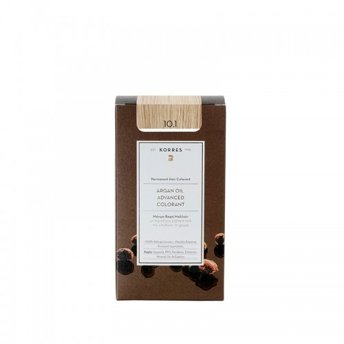 Korres Argan Oil Advanced Colorant N10.1 Platinum Ash Blonde, Βαφή Μαλλιών Χρώμα Ξανθό Πλατίνας Σαντρέ Korres Argan Oil Advanced Colorant N10.1 Platinum Ash Blonde, Βαφή Μαλλιών Χρώμα Ξανθό Πλατίνας Σαντρέ