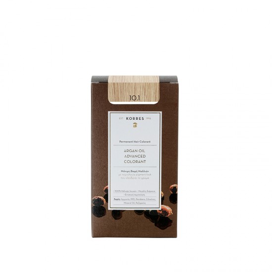 Korres Argan Oil Advanced Colorant N10.1 Platinum Ash Blonde, Βαφή Μαλλιών Χρώμα Ξανθό Πλατίνας Σαντρέ