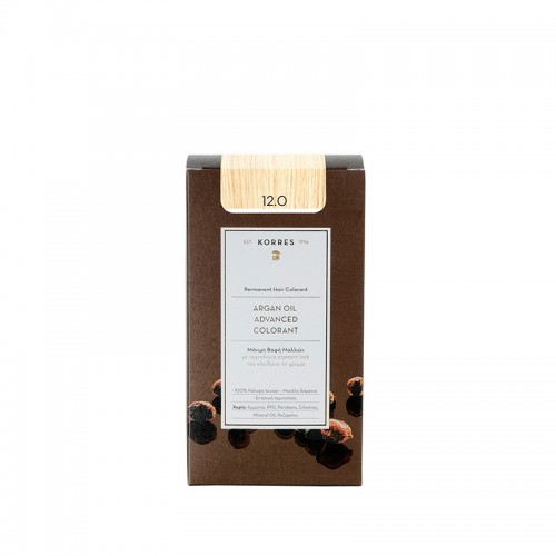 Korres Argan Oil Advanced Colorant N12.0 Special Blonde, Βαφή Μαλλιών Χρώμα Ξανθό Special Blonde Korres Argan Oil Advanced Colorant N12.0 Special Blonde, Βαφή Μαλλιών Χρώμα Ξανθό Special Blonde