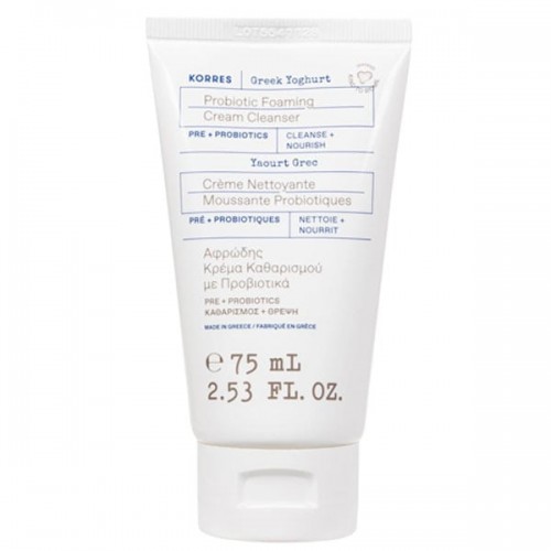 Korres Greek Yoghurt Probiotic Foaming Cream Cleanser Pre + Probiotics Αφρώδης Κρέμα Καθαρισμού Προσώπου Με Ελληνικό Γιαούρτι & Πρoβιοτικά 75ml