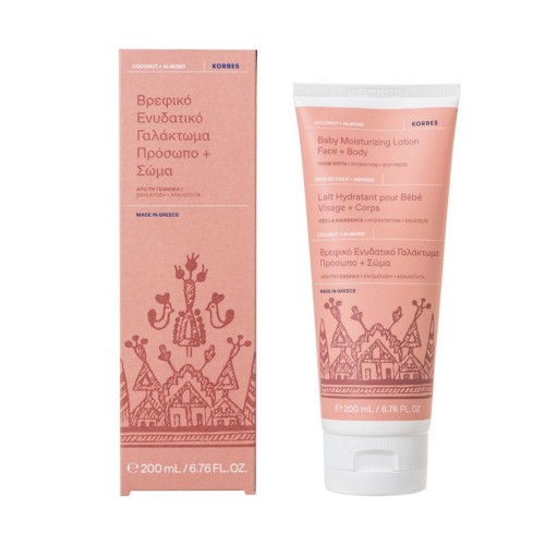 Korres Baby Moisturizing Lotion Face&Body Coconut + Almond, Ενυδατικό Γαλάκτωμα Πρόσωπο & Σώμα 200ml Korres Baby Moisturizing Lotion Face&Body Coconut + Almond, Ενυδατικό Γαλάκτωμα Πρόσωπο & Σώμα 200ml
