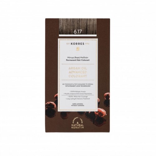 Korres Argan Oil Advanced Colorant N6.17 Dark Blonde Beige, Βαφή Μαλλιών Χρώμα Ξανθό Σκούρο Μπεζ Korres Argan Oil Advanced Colorant N6.17 Dark Blonde Beige, Βαφή Μαλλιών Χρώμα Ξανθό Σκούρο Μπεζ