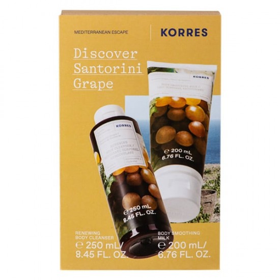 Korres Promo Discover Santorini Grape Body Cleanser Αφρόλουτρο Σταφύλι, 250ml & Body Smoothing Milk Ενυδατικό Γαλάκτωμα Σώματος Σταφύλι, 200ml