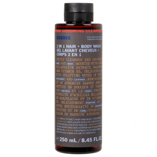 Korres Athenian Grooming 2in1 Σαμπουάν & Αφρόλουτρο για Άνδρες 250ml