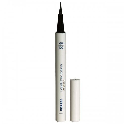 Korres Liquid Color Eyeliner Black Αδιάβροχο Υγρό Eyeliner Με Μορφή Στυλό Σε Μαύρο Χρώμα 1ml