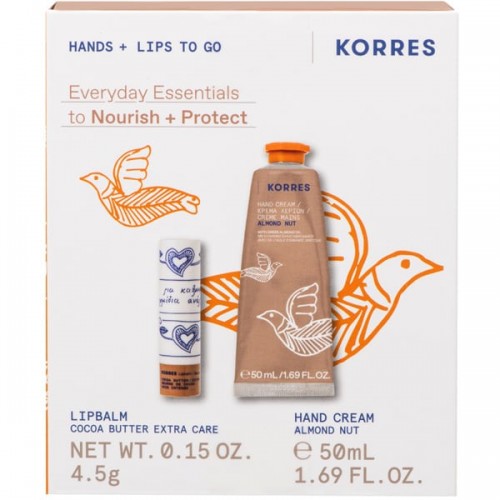 Korres Promo Hands & Lips to Go Σετ Καθημερινής Θρέψης & Ενυδάτωσης για Χέρια & Χείλη με Almond Nut Κρέμα Χεριών 50ml & Balm Χειλιών με Βούτυρο Κακάο 4.5g, Korres Promo Hands & Lips to Go Σετ Καθημερινής Θρέψης & Ενυδάτωσης για Χέρια & Χείλη με Almond Nut Κρέμα Χεριών 50ml & Balm Χειλιών με Βούτυρο Κακάο 4.5g,