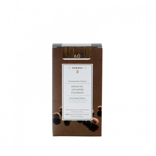 Korres Argan Oil Advanced Colorant N6.0 Dark Blonde, Βαφή Μαλλιών Χρώμα Ξανθό Σκούρο Korres Argan Oil Advanced Colorant N6.0 Dark Blonde, Βαφή Μαλλιών Χρώμα Ξανθό Σκούρο