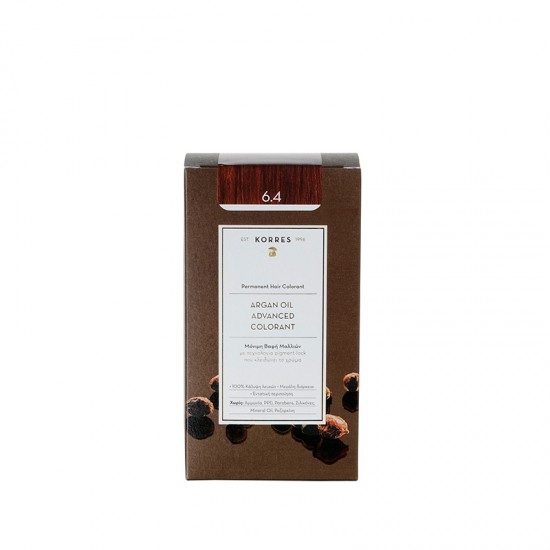 Korres Argan Oil Advanced Colorant N6.4 Copper Dark Blonde, Βαφή Μαλλιών Χρώμα Ξανθό Σκούρο Χάλκινο Korres Argan Oil Advanced Colorant N6.4 Copper Dark Blonde, Βαφή Μαλλιών Χρώμα Ξανθό Σκούρο Χάλκινο