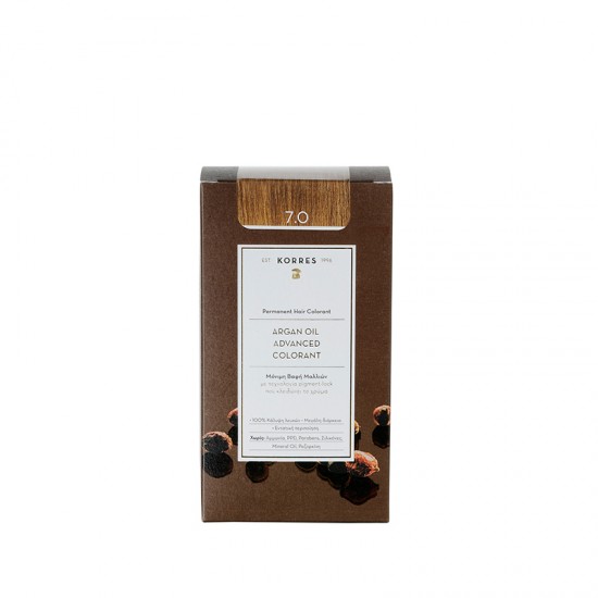 Korres Argan Oil Advanced Colorant N7.0 Blonde, Βαφή Μαλλιών Χρώμα Ξανθό Korres Argan Oil Advanced Colorant N7.0 Blonde, Βαφή Μαλλιών Χρώμα Ξανθό