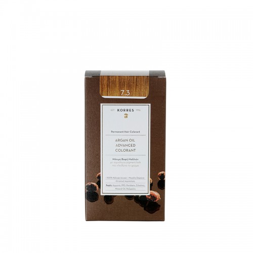 Korres Argan Oil Advanced Colorant N7.3 Golden/Honey Blonde, Βαφή Μαλλιών Χρώμα Ξανθό Χρυσό Μελί Korres Argan Oil Advanced Colorant N7.3 Golden/Honey Blonde, Βαφή Μαλλιών Χρώμα Ξανθό Χρυσό Μελί