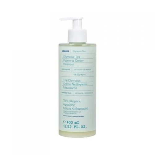 Korres Olympus Tea Foaming Cream Cleanser Αφρώδης Κρέμα Καθαρισμού με Τσάι Ολύμπου για Όλους τους Τύπους Δέρματος 400ml