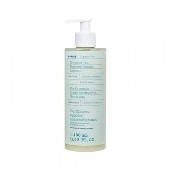 Korres Olympus Tea Foaming Cream Cleanser Αφρώδης Κρέμα Καθαρισμού με Τσάι Ολύμπου για Όλους τους Τύπους Δέρματος 400ml