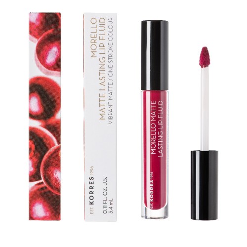 Korres Morello Matte Lasting Lip Fluid 74 Fig 3,4ml Korres Morello Matte Lasting Lip Fluid 74 Fig 3,4ml