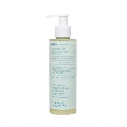Korres Olympus Tea Foaming Cream Cleanser Αφρώδης Κρέμα Καθαρισμού με Τσάι Ολύμπου για Όλους τους Τύπους Δέρματος 200ml
