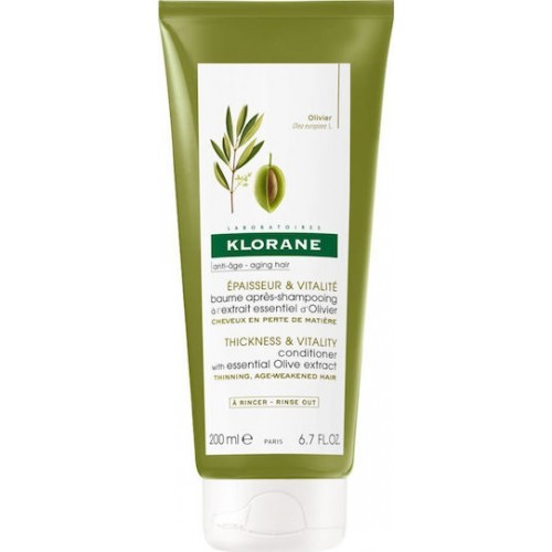 Klorane Thickness & Vitality Conditioner  Μαλακτική Κρέμα για Πυκνότητα & Ζωντάνια με Εκχύλισμα Ελιάς 200ml
