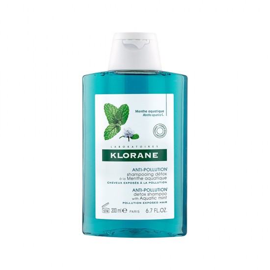 Klorane Aquatic Mint Σαμπουάν Αποτοξίνωσης από την Ρύπανση με Υδάτινη Μέντα BIO 200ml