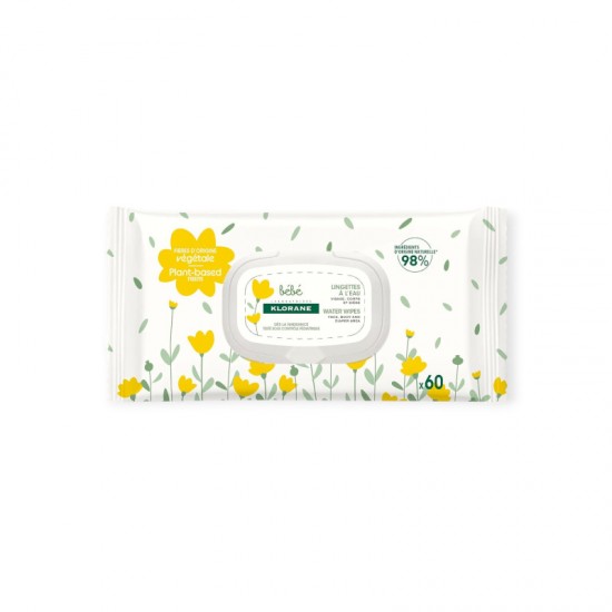 Klorane Bebe Water Wipes Μαντηλάκια Νερού 60 τεμάχια