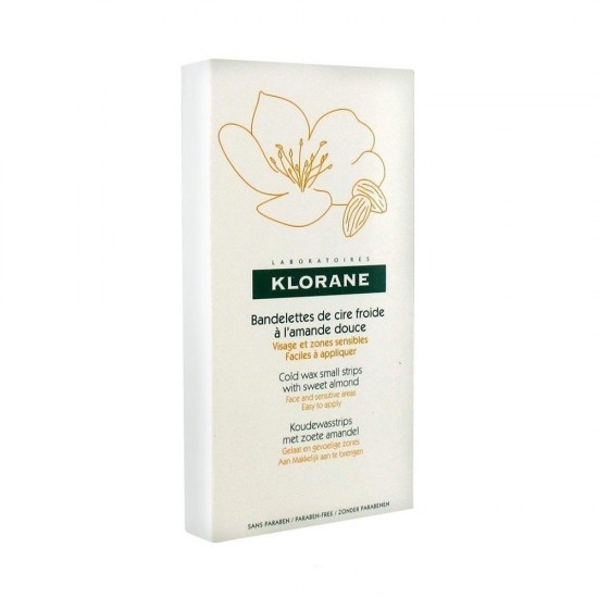 Klorane Cold Wax Small Strips with Sweet Almond, 6 Διπλές Ταινίες 