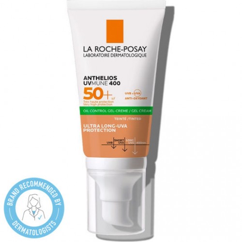 La Roche Posay Anthelios UVMune 400 Oil Control Gel-Cream Tinted SPF50+ Αντηλιακή Κρέμα Προσώπου για Ματ Αποτέλεσμα με Χρώμα 50ml