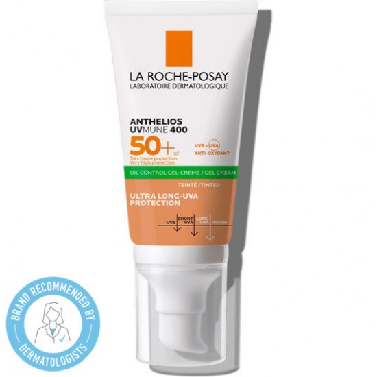 La Roche Posay Anthelios UVMune 400 Oil Control Gel-Cream Tinted SPF50+ Αντηλιακή Κρέμα Προσώπου για Ματ Αποτέλεσμα με Χρώμα 50ml