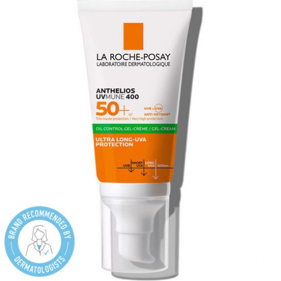 La Roche Posay Anthelios UVMune 400 Oil Control Gel-Cream SPF50+ Αντηλιακή Κρέμα Προσώπου για Ματ Αποτέλεσμα 50ml