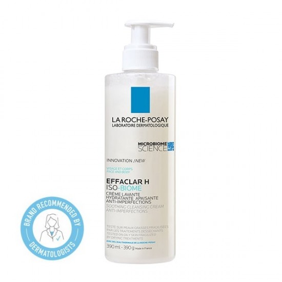 La Roche-Posay Effaclar H Iso-Biome, Καταπραϋντική Ενυδατική Κρέμα Προσώπου & Σώματος 390ml