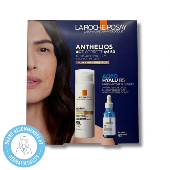 La Roche Posay Promo Anthelios Age Correct Αντηλιακή Κρέμα ενάντια της Φωτογήρανσης SPF50 50ml & Δώρο Hyalu B5 Αντιρυτιδικός Ορός Προσώπου 10ml 