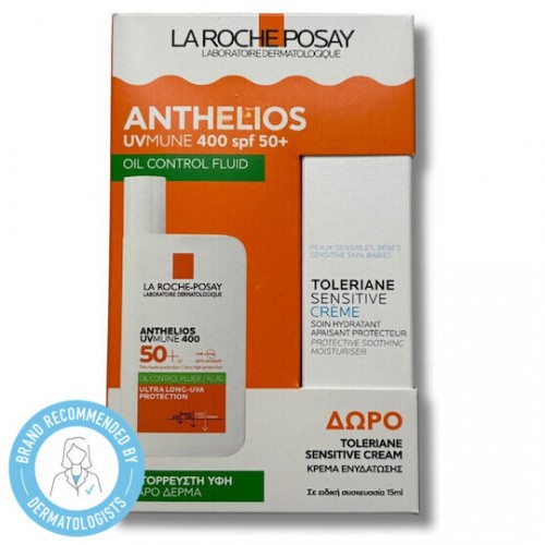 La Roche Posay Promo Anthelios UVMune 400 Oil Control Αντηλιακό Προσώπου για Λιπαρό Δέρμα SPF50+ 50ml & Δώρο Toleriane Sensitive Cream Ενυδατική Κρέμα Προσώπου για Ευαίσθητες Επιδερμίδες 15ml La Roche Posay Promo Anthelios UVMune 400 Oil Control Αντηλιακό Προσώπου για Λιπαρό Δέρμα SPF50+ 50ml & Δώρο Toleriane Sensitive Cream Ενυδατική Κρέμα Προσώπου για Ευαίσθητες Επιδερμίδες 15ml
