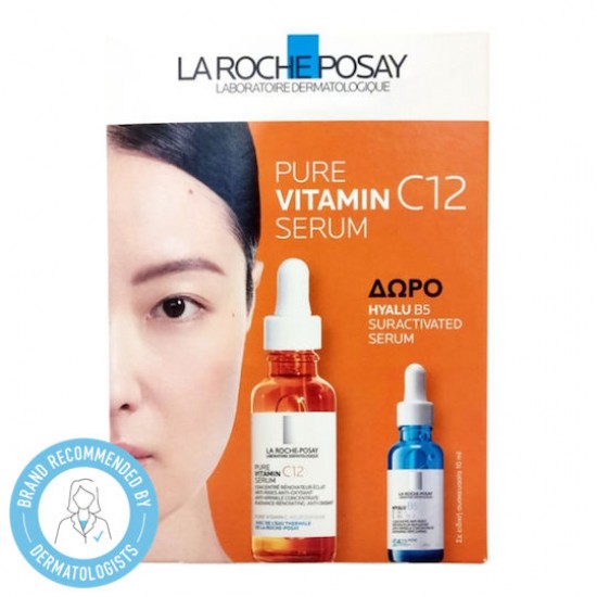 La Roche-Posay Promo Pure Vitamin C12 Serum Αντιρυτιδικός Ορός Λάμψης με Βιταμίνη C, 30ml & Δώρο Ηyalu B5 Suractivated Serum Ορός Επανόρθωσης & Αναπλήρωσης Όγκου 10ml