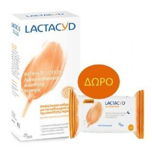 Lactacyd Καθαριστικό Ευαίσθητης Περιοχής 300ml Intimate Lotion ΔΩΡΟ Intimates Wipes (10wipes) Lactacyd Καθαριστικό Ευαίσθητης Περιοχής 300ml Intimate Lotion ΔΩΡΟ Intimates Wipes (10wipes)